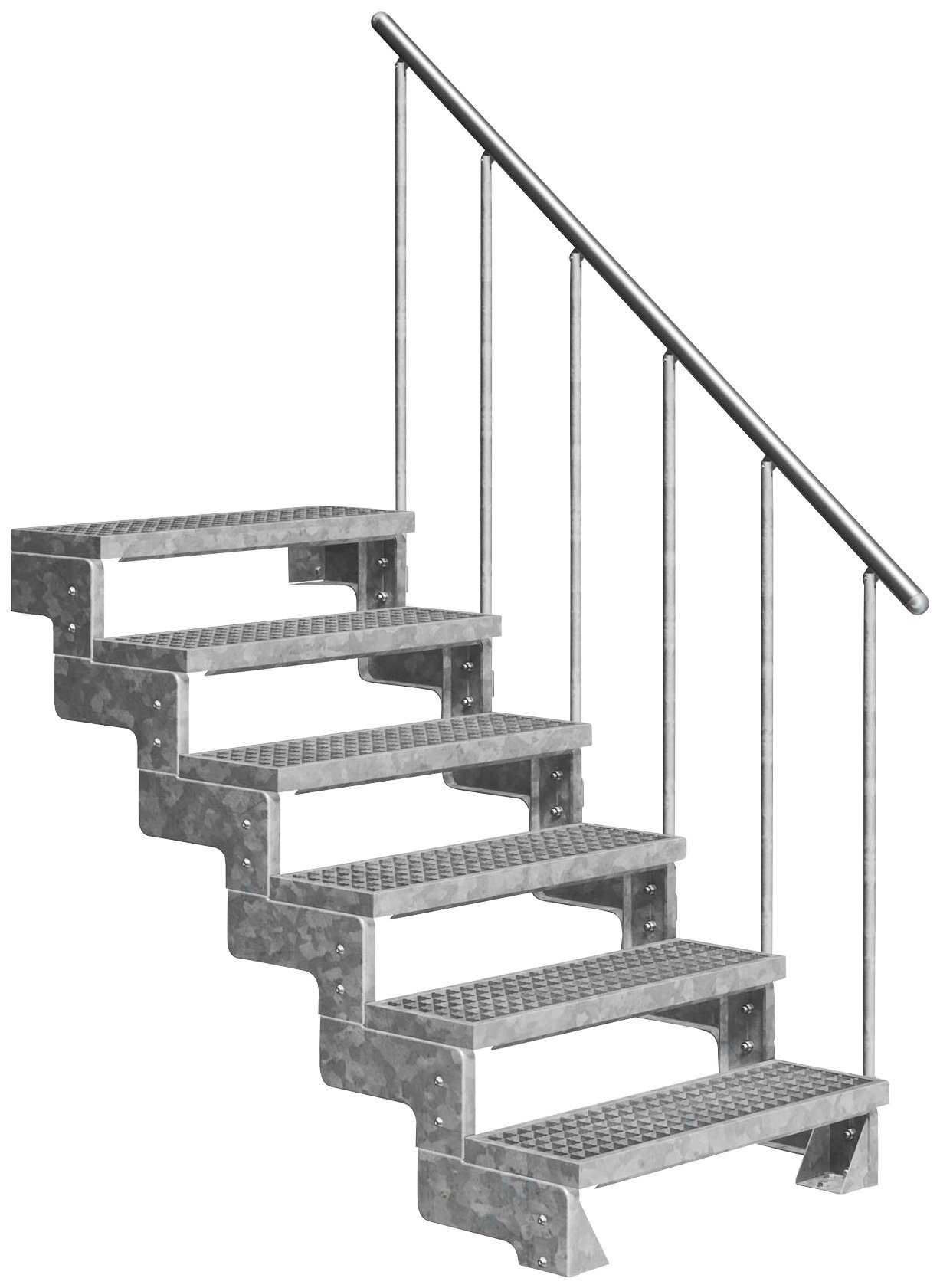 Dolle Außentreppe Gardentop, für Geschosshöhen bis 132 cm, Stufen offen, Gitterroststufen 100 cm