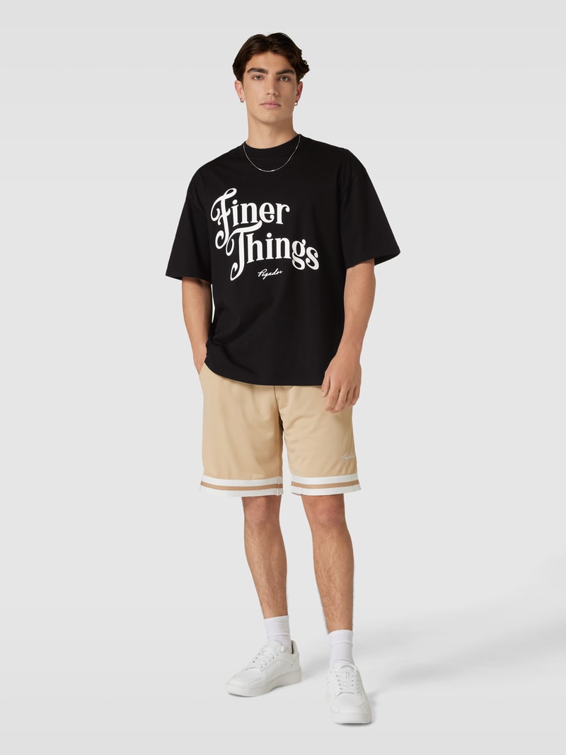 Oversized T-Shirt mit Label-Print in schwarz