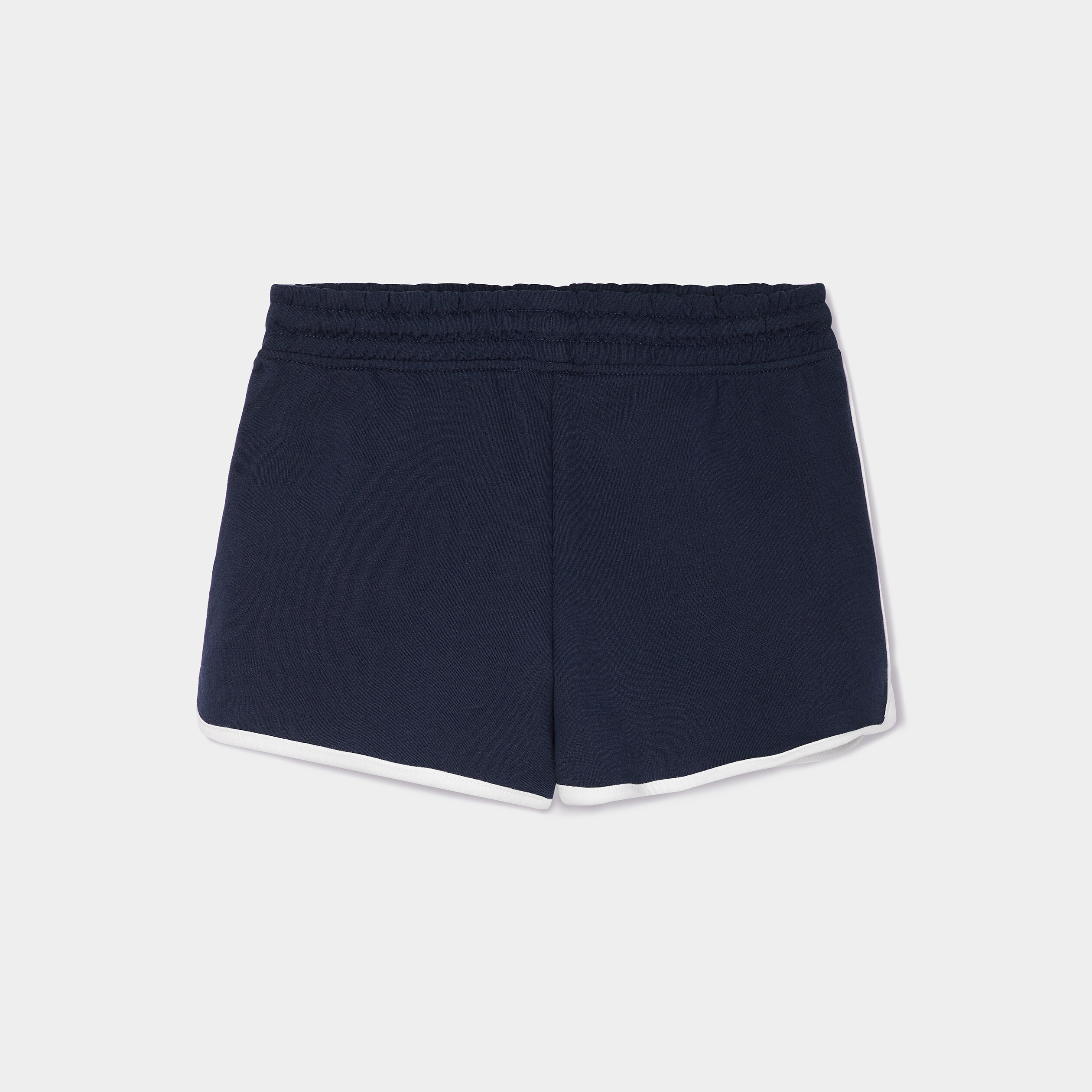 Jogging-Short droit taille élastiquée bleu marine fille | La Halle