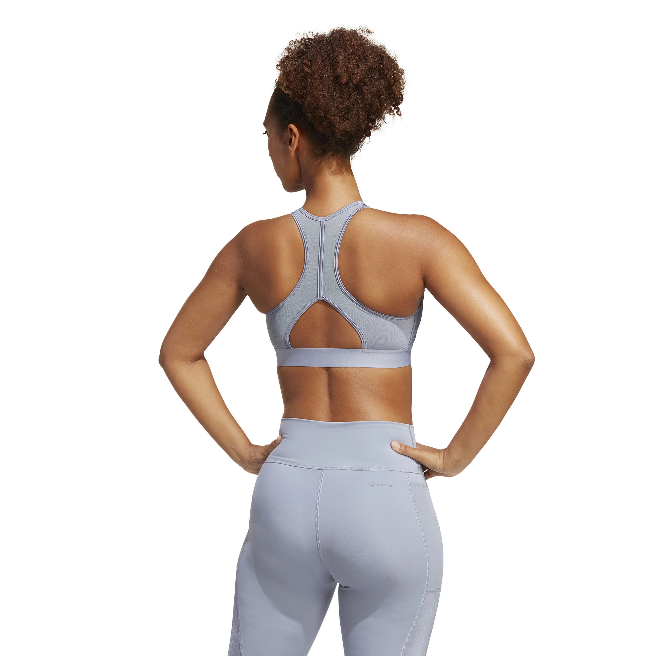 PowerReact Training Medium-Support Bra Sport-BH Damen - Silber