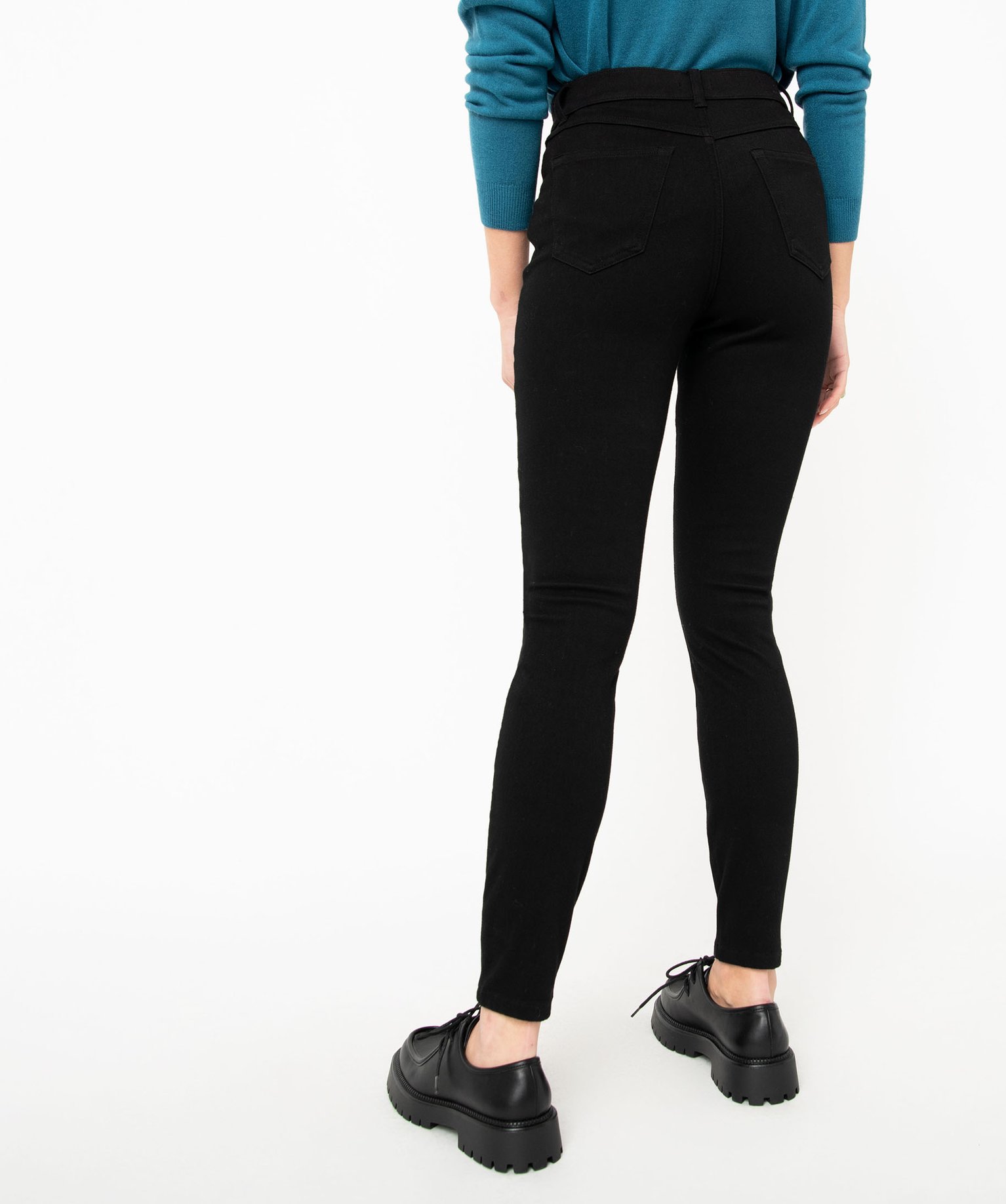 Jegging taille haute uni femme noir | GEMO