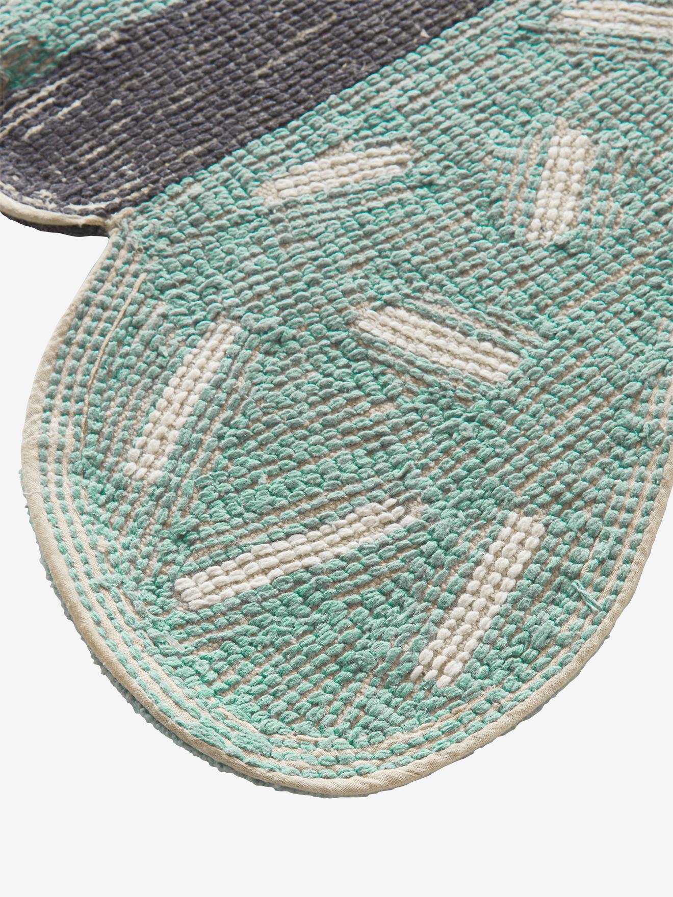 Tapis en éponge Papillon bleu/blanc