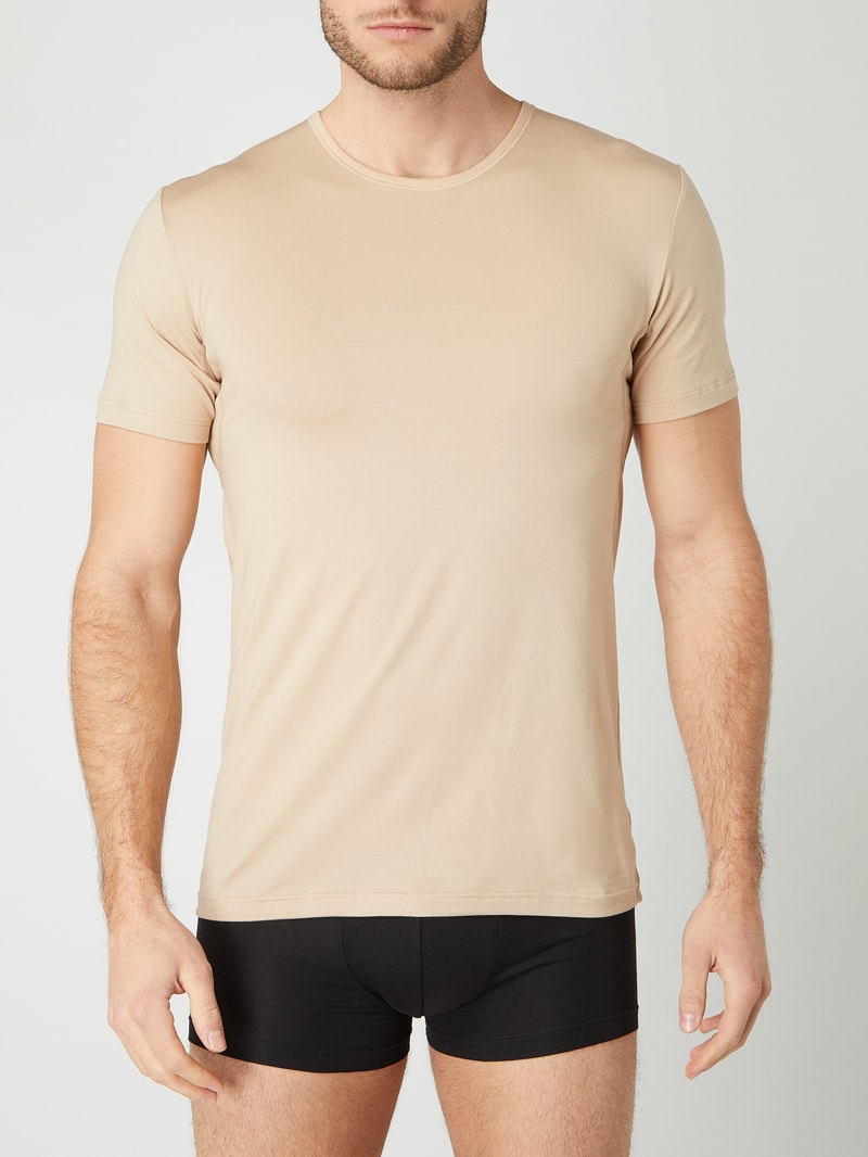 T-Shirt mit Stretch-Anteil Modell 'Das Drunterhemd' in ecru