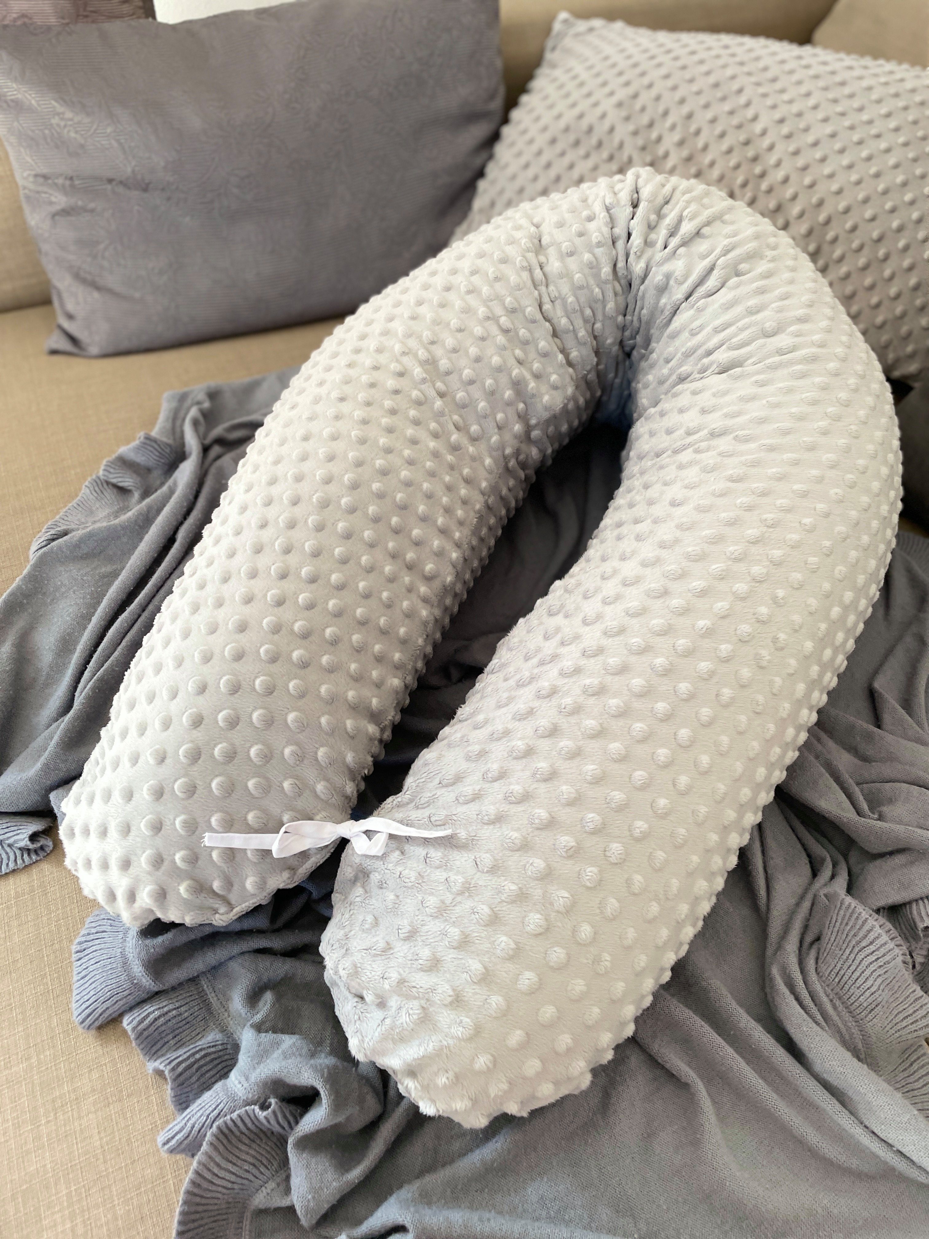 Loolay Stillkissen 100% MINKY Bezug Schwangerschaftskissen Seitenschläferkissen, WEICH Füllung + 100% Polar Flece Kissenbezug (hochwertig 350 g/m2), PREMIUM GESCHENK Stillkissen XXL 170 cm + abnehmbar Bezug, LOOLAY® - 100% Europäische Stoffe und Klei