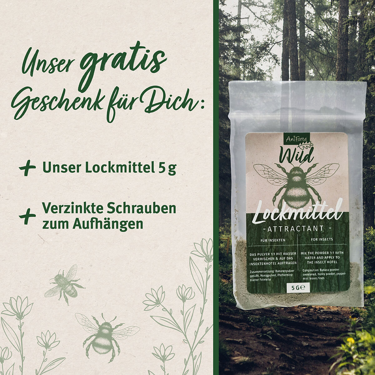 Aniforte Insekten Aniforte Wild Insektenhotel mit Lockstoff