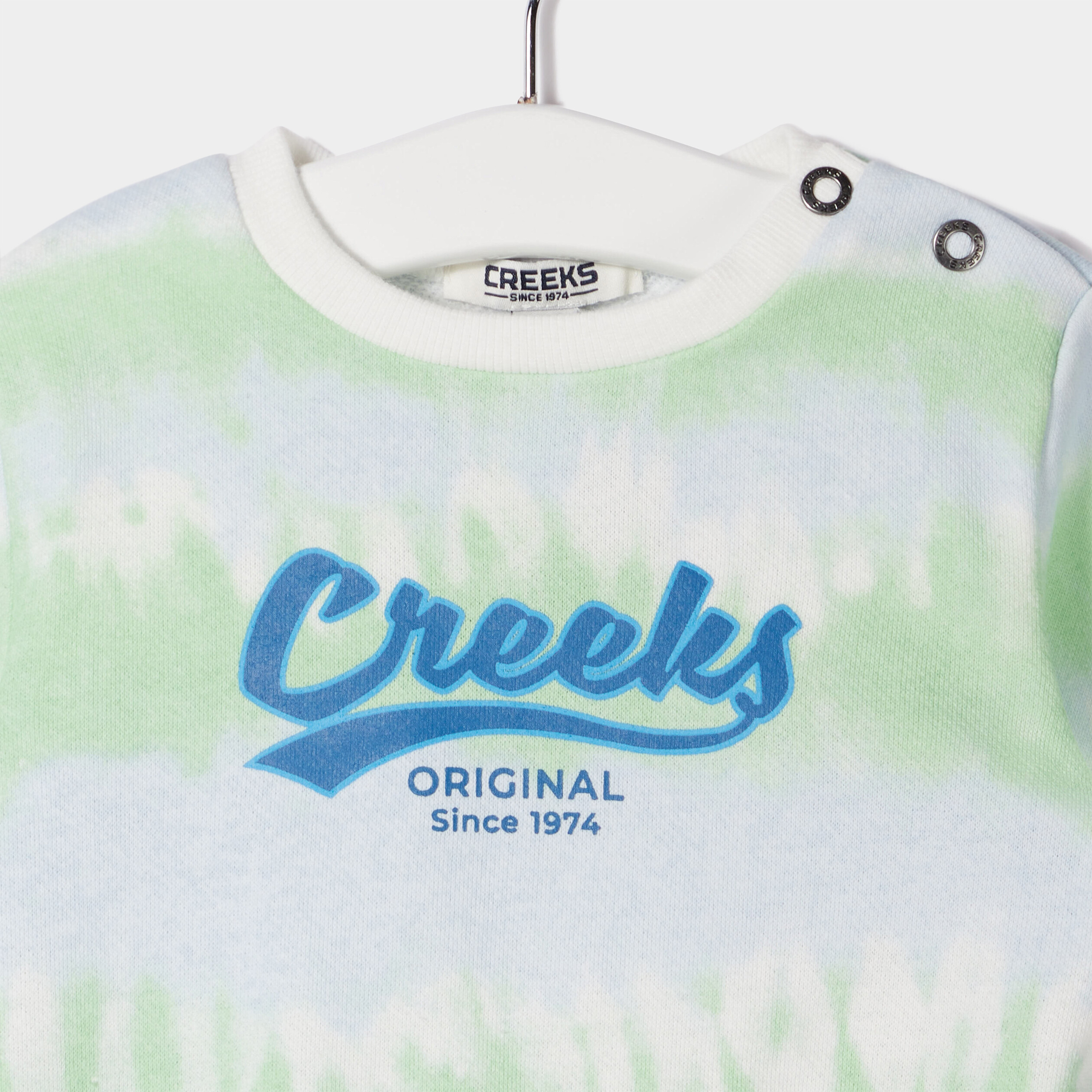 Ensemble 2 pièces sweat pantalon Creeks vert bébé garçon | La Halle