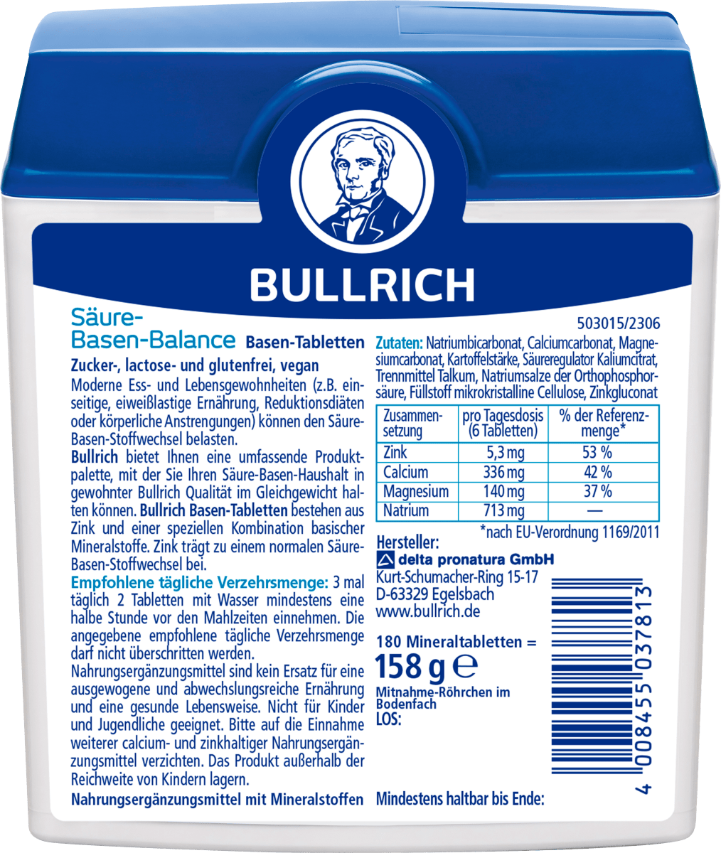 Säure-Basen-Balance Basentabletten 180 St., 158 g