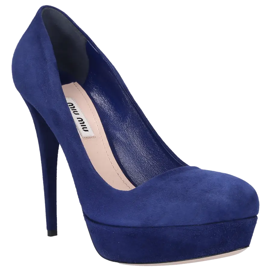 Miu Miu - Plateaupumps Veloursleder - blau