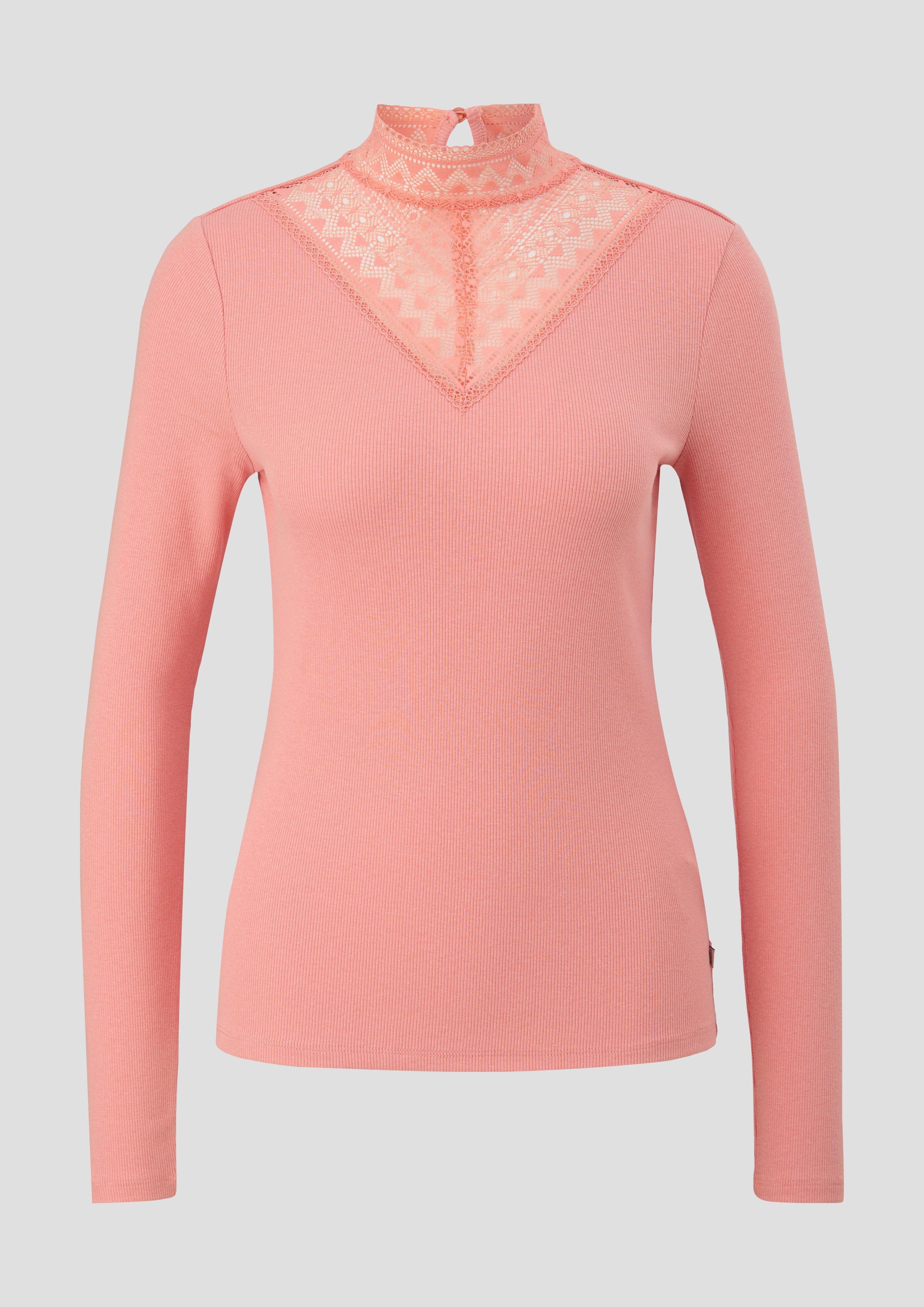 Langarmshirt mit Spitzen-Detail  2141121-2108