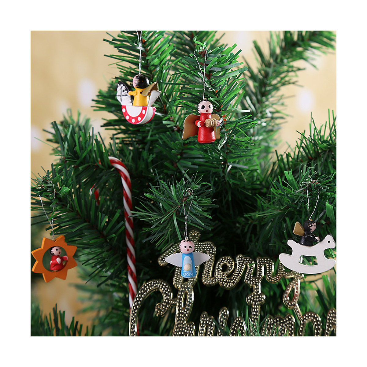 Weihnachtsbaum Deko Holz Figuren Partydeko für Kinder
