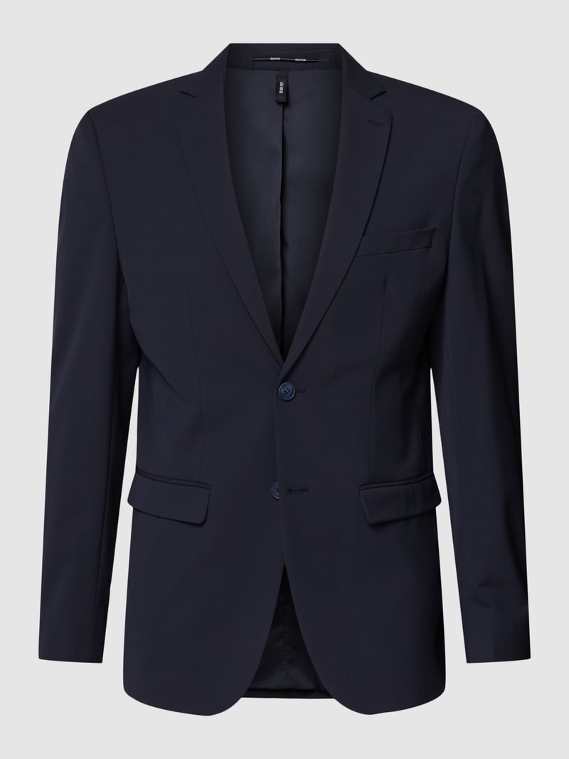 Slim Fit 2-Knopf-Sakko mit Pattentaschen in marineblau
