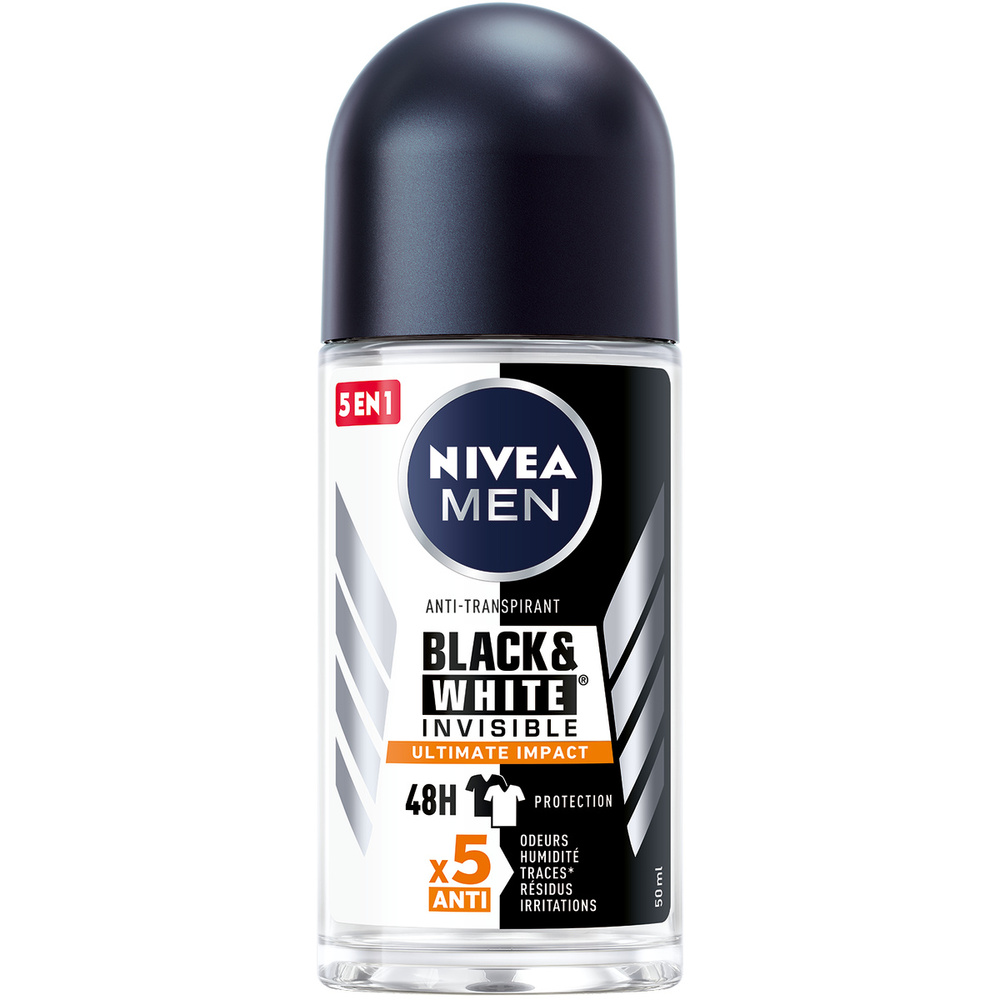 nivea BLACK&WHITE ULTIMATE - Déodorant bille Anti-transpirant 48H Déodorant bille homme