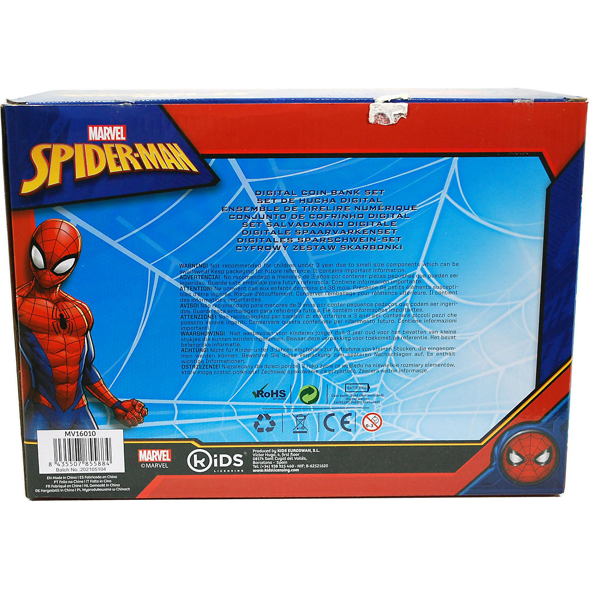 Digitale Spardose Spider-Man, inkl. Stift, Spitzer & Radierer