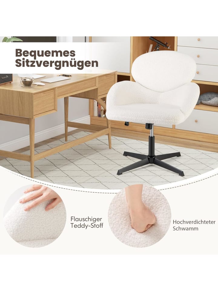COSTWAY Schreibtischstuhl drehbarer in Weiß günstig kaufen onesize