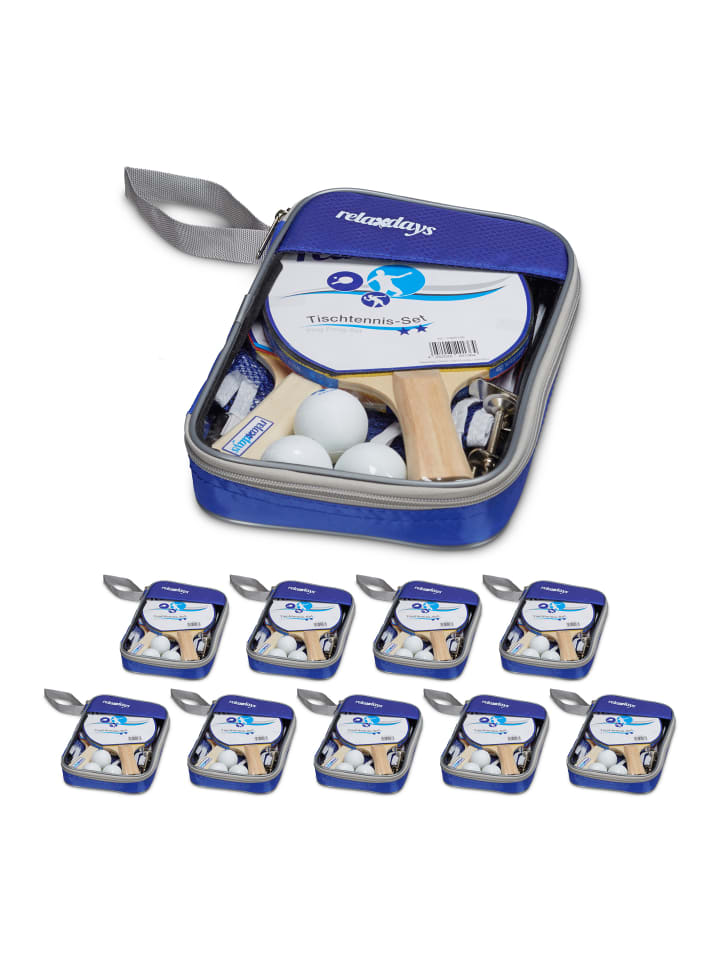 relaxdays 10x Tischtennis-Set in Blau günstig kaufen onesize