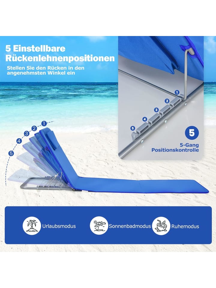 COSTWAY Strandmatte 2er Set in Blau günstig kaufen onesize