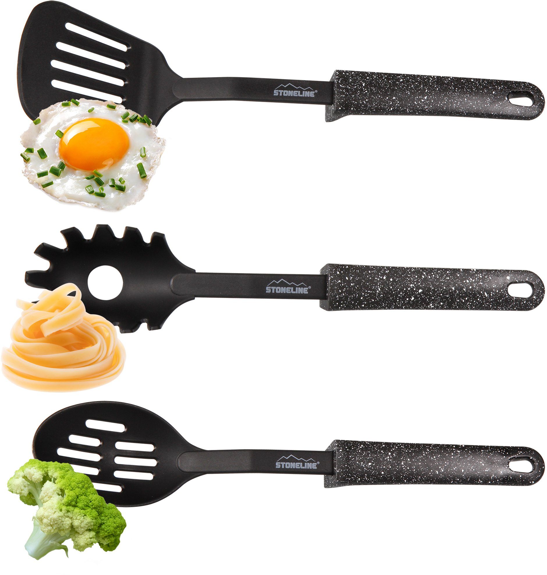 STONELINE Kochbesteck-Set (Set, 9-tlg), Kunststoff, mit Stütze