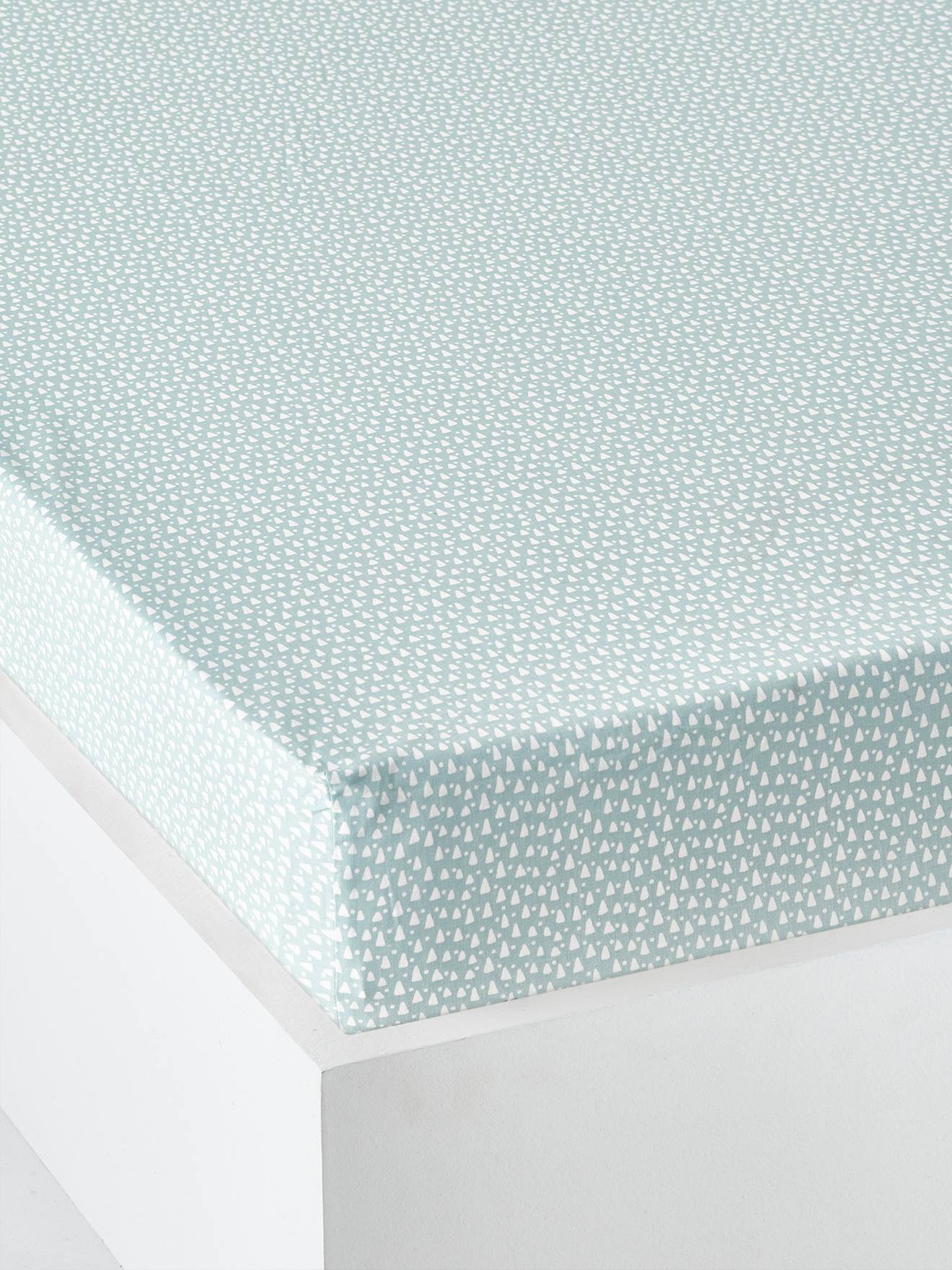 Vertbaudet Kinder Spannbettlaken AUF SCHIENEN Oeko-Tex - blau
