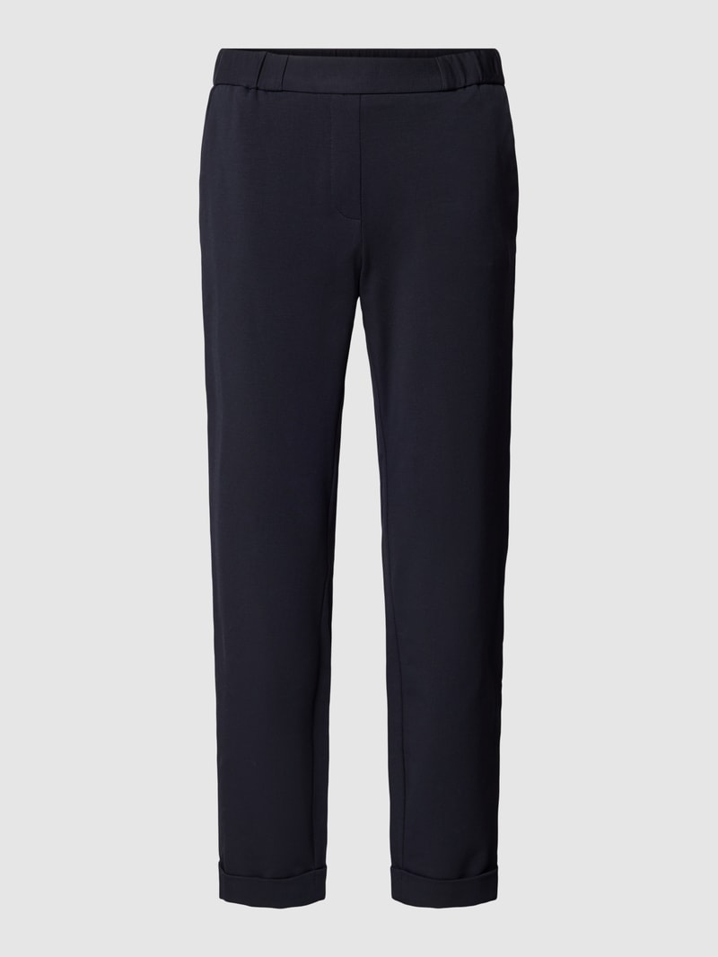 Stoffhose mit elastischem Bund in marineblau