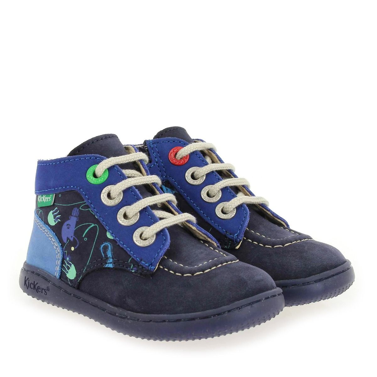 Kickers  KICKBONZIP AQUATIC - Marine Bleu Roi