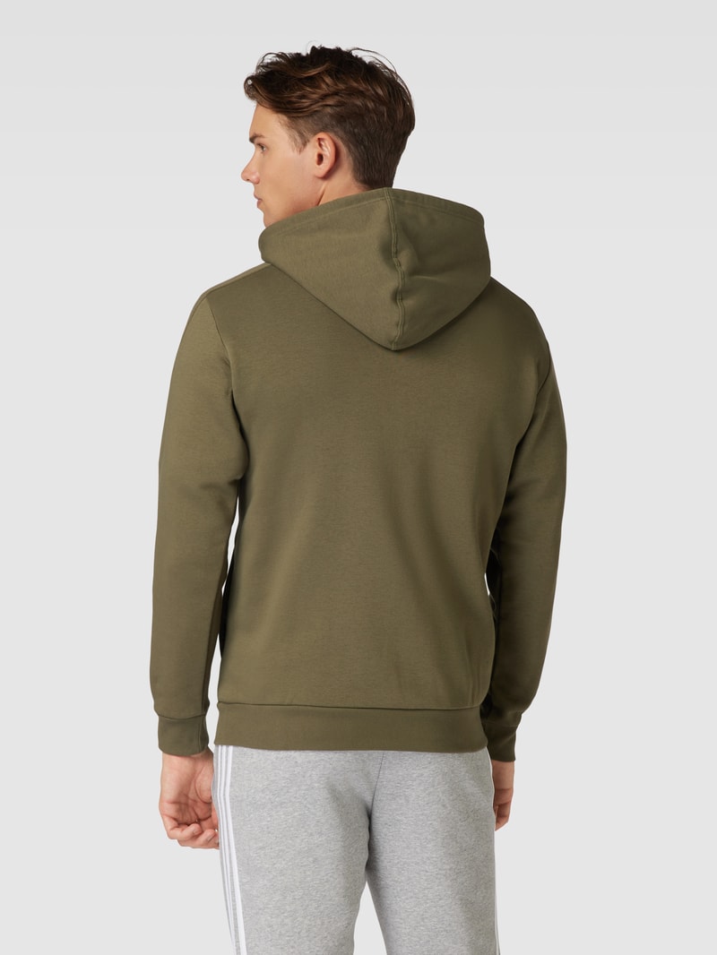 Sweatjacke mit Kapuze und Label-Stitching in olivgrün