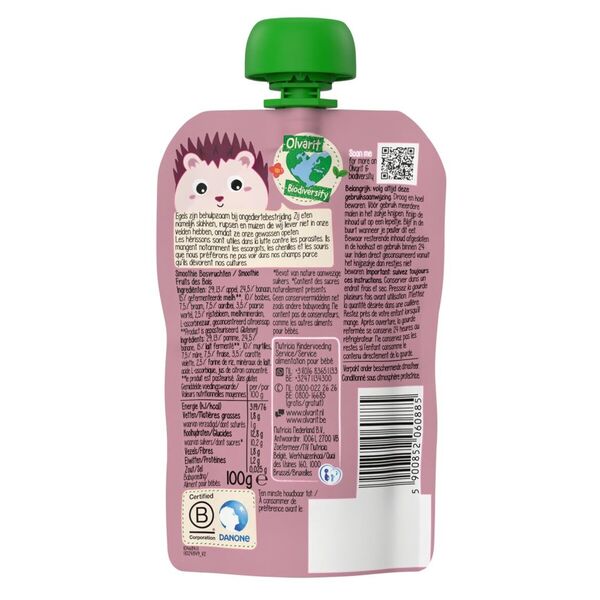 Olvarit 12 M Smoothie Bosvruchten Knijpfruit 100g