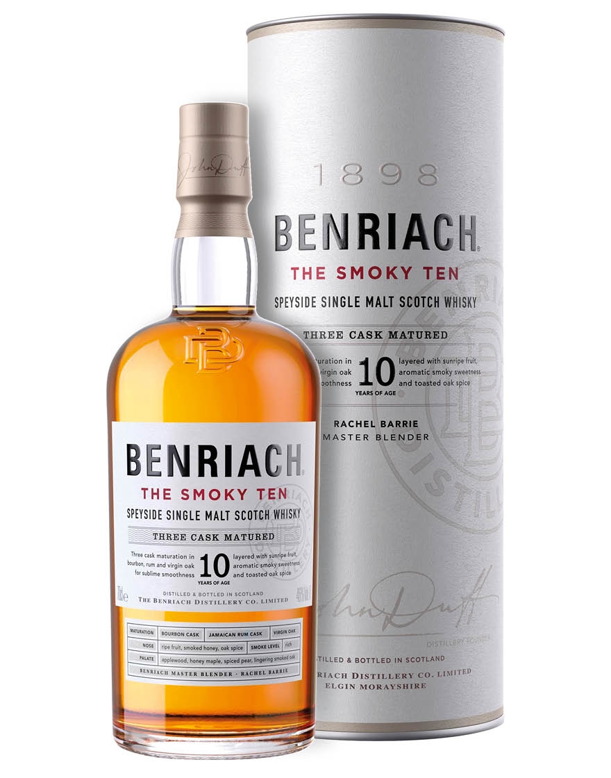 Speyside Single Malt Scotch Whisky 10 Years of Age Three Cask Matured The Smoky Ten BenRiach 0,7 ℓ