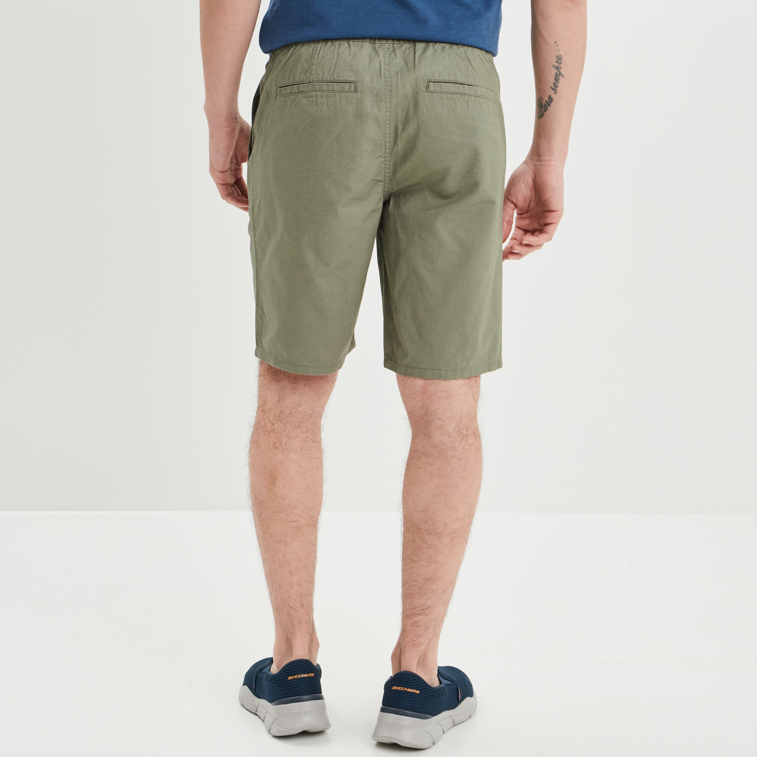 Bermuda droit à coulisse vert kaki homme | La Halle