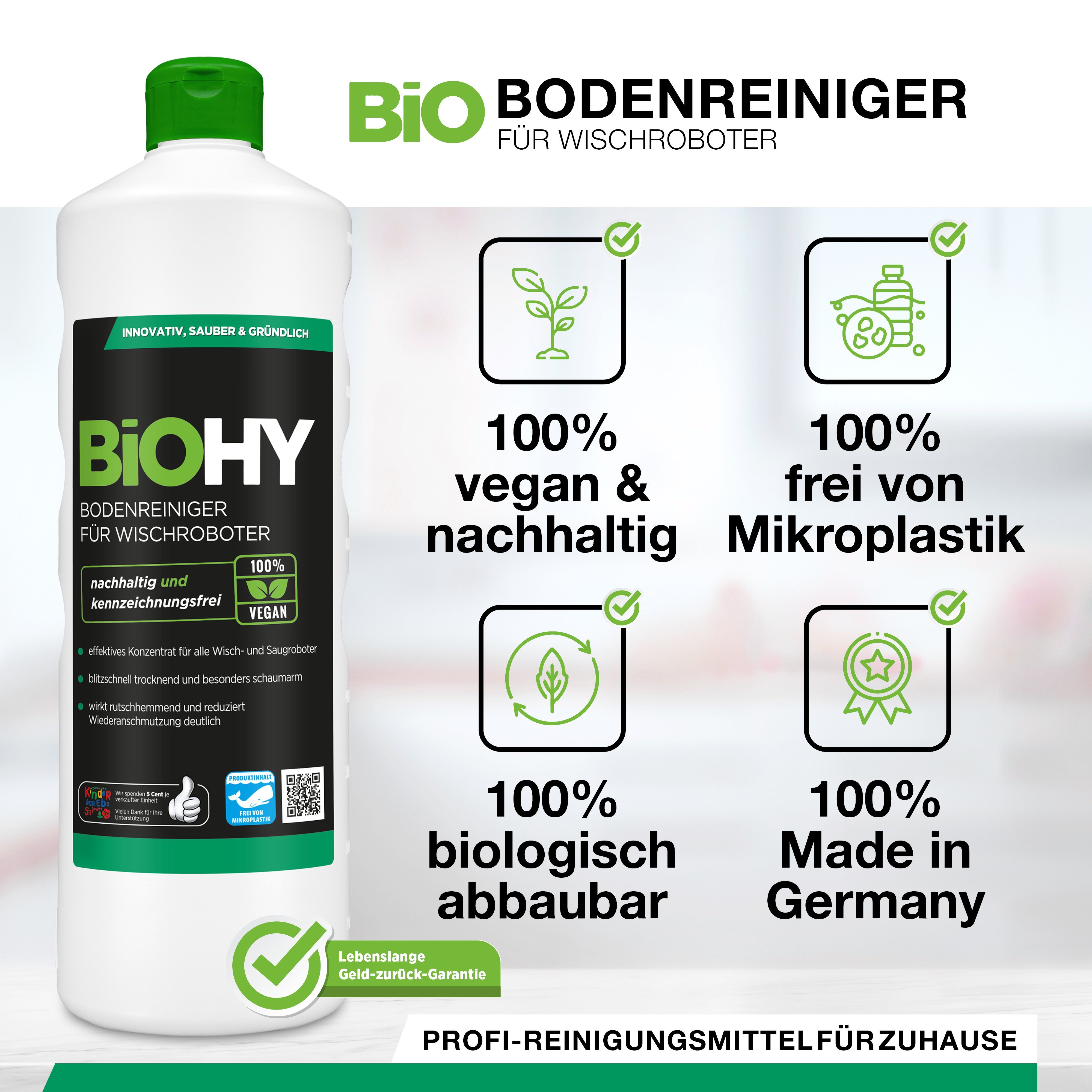 BiOHY BiOHY Bodenreiniger für Wischroboter, für alle Wisch & Saugroboter Fussbodenreiniger (1-St)
