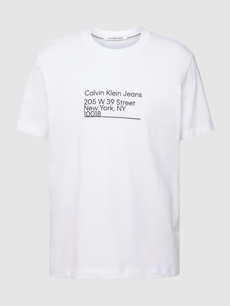 T-Shirt aus Baumwolle Modell 'ADDRESS' in weiss