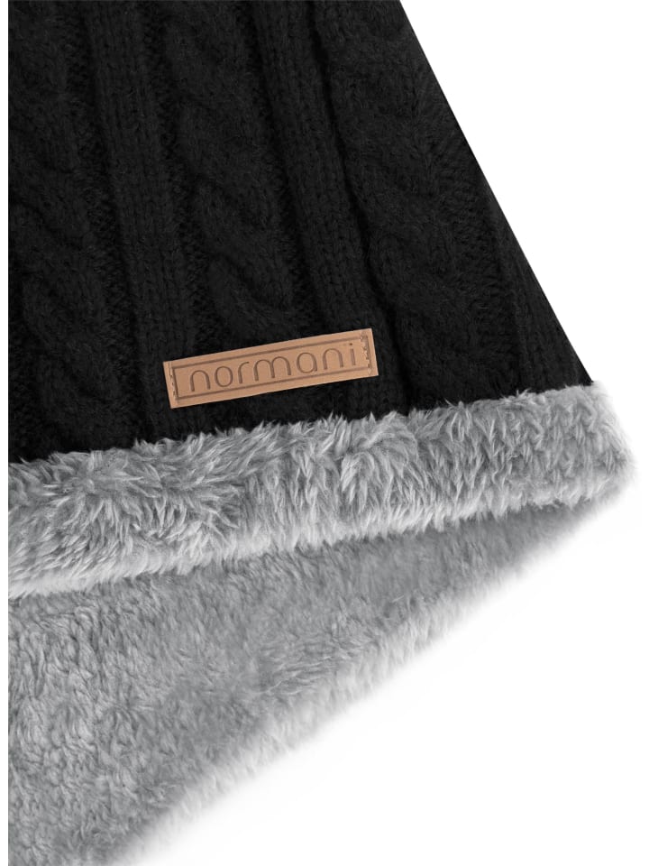 normani Winter-Fellschal Kebili in Schwarz/Grau günstig kaufen onesize