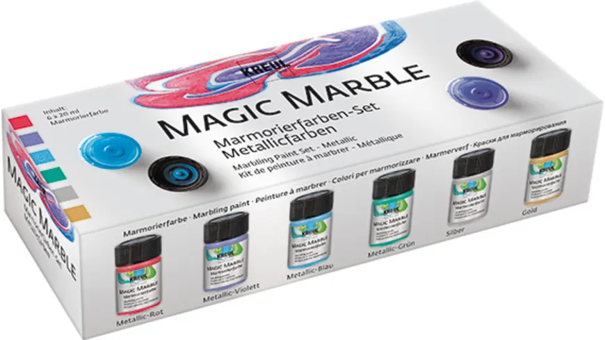KREUL Magic Marble Marmorierfarben-Set metallic 120 ml