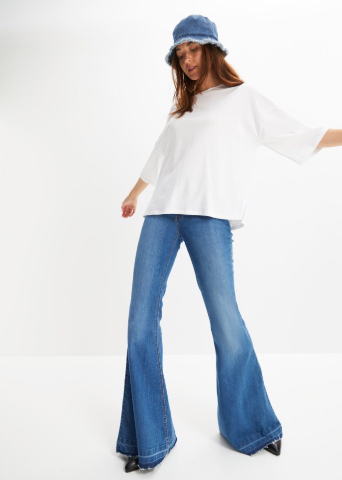 Baumwoll- Oversize-Shirt, halbarm