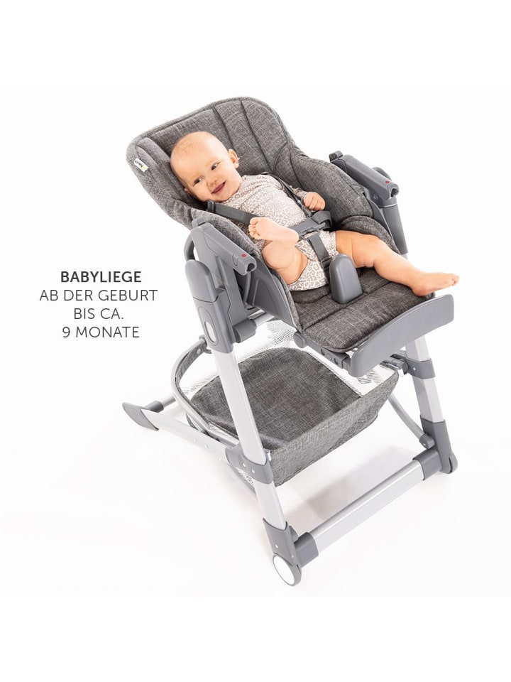 Hauck Hochstuhl & Babyliege ab Geburt - Grow Up Newborn Set in schwarz,grau günstig kaufen onesize