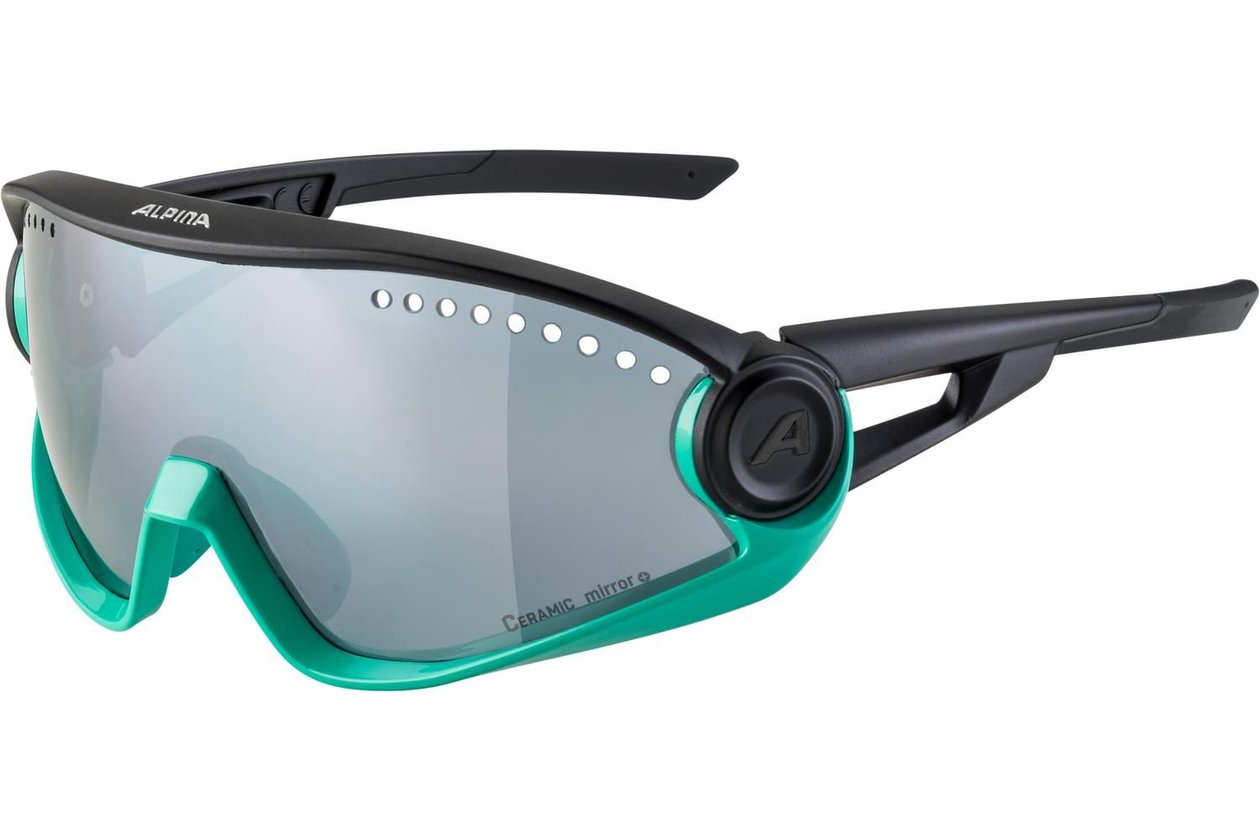 Alpina 5W1NG turquoise-black matt / black mirror lens
