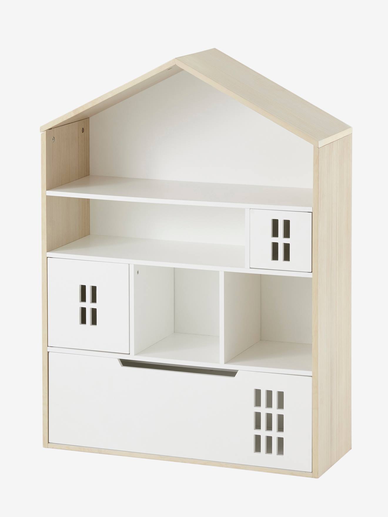 Vertbaudet Kinder Schrank MAISON, Hausform - natur/weiß