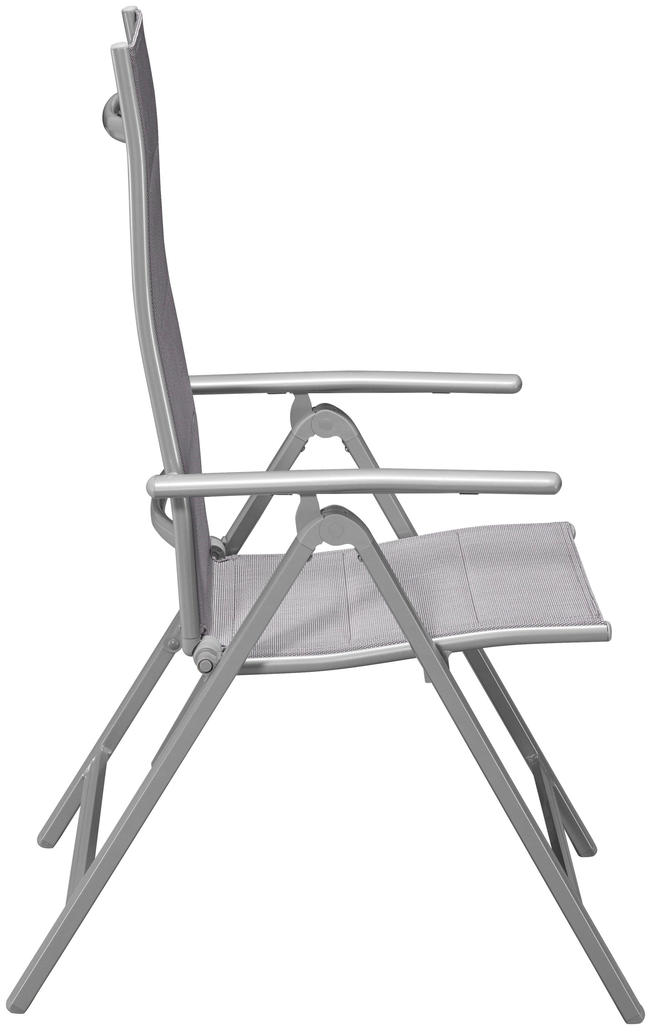 MERXX Gartenstuhl Taviano (Set, 2 St), 2er Set, Alu/Textil, verstellbar, silber