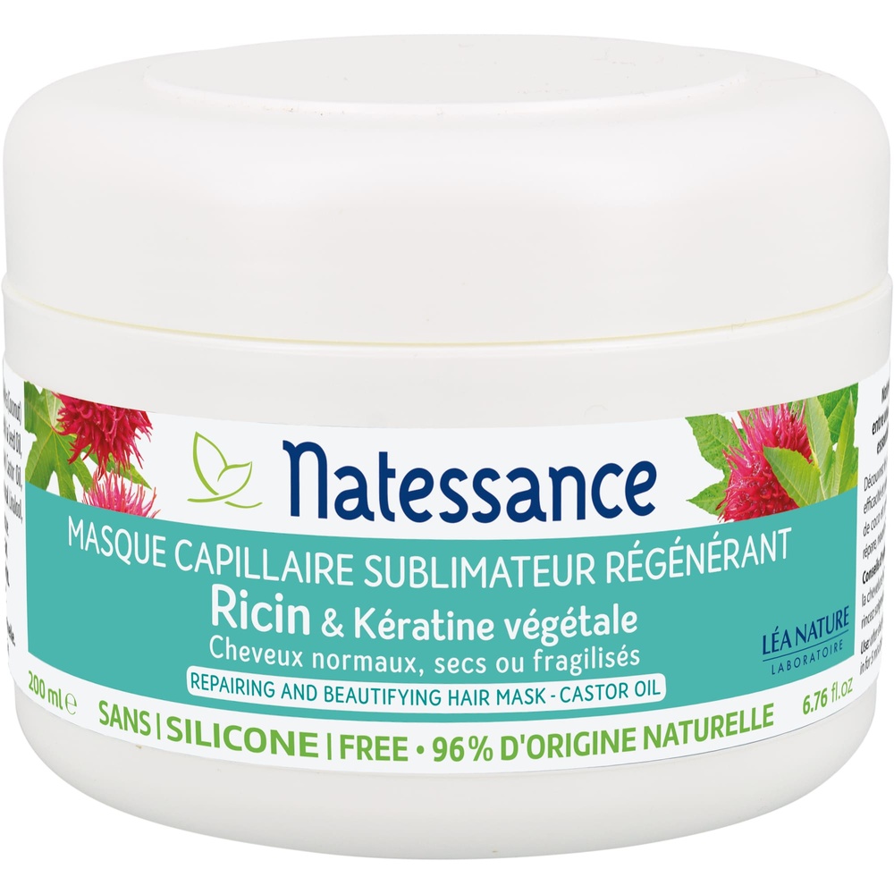 natessance Masque capillaire sublimateur régénérant - Ricin & Kératine végétale Masque