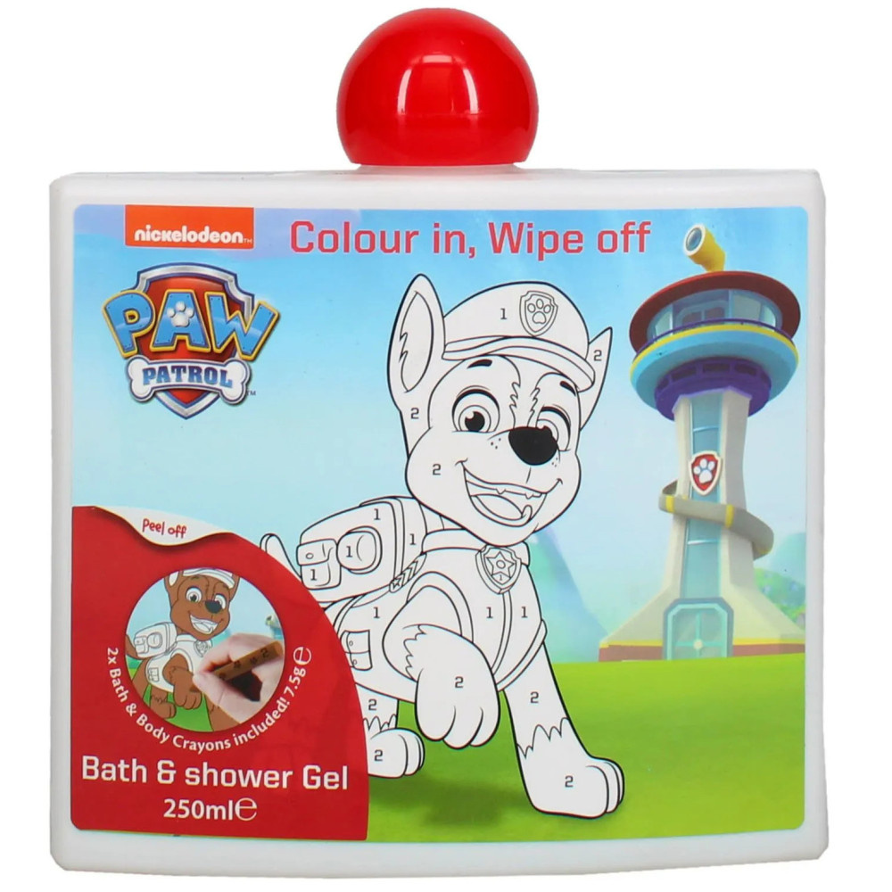 Nickelodeon Gel Douche Colorant Paw Patrol 250 ml + 2 Crayons
