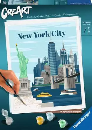 CreArt Farbenfrohes New York City - Malen nach Zahlen für Erwachsene