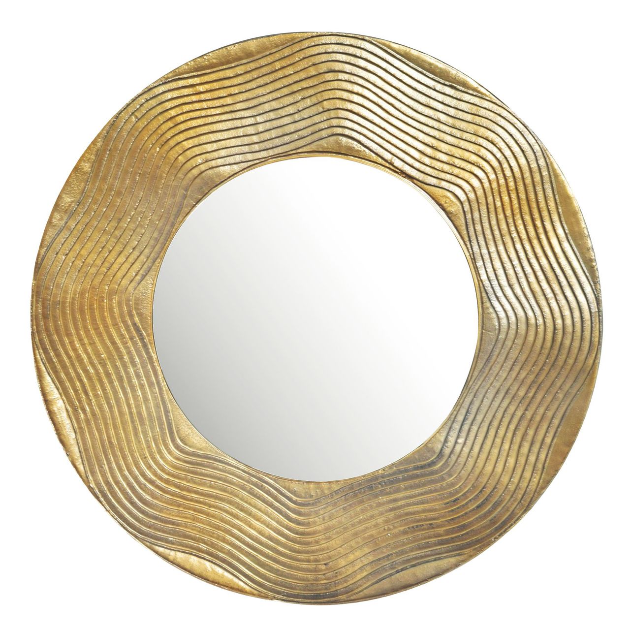 Wohnling Wandspiegel Wellenmuster 74 cm Metall