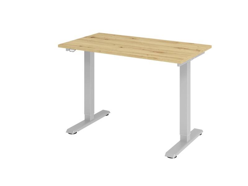 Hammerbacher Sitz-Steh-Arbeitsplatz XMST612 Eiche Silber