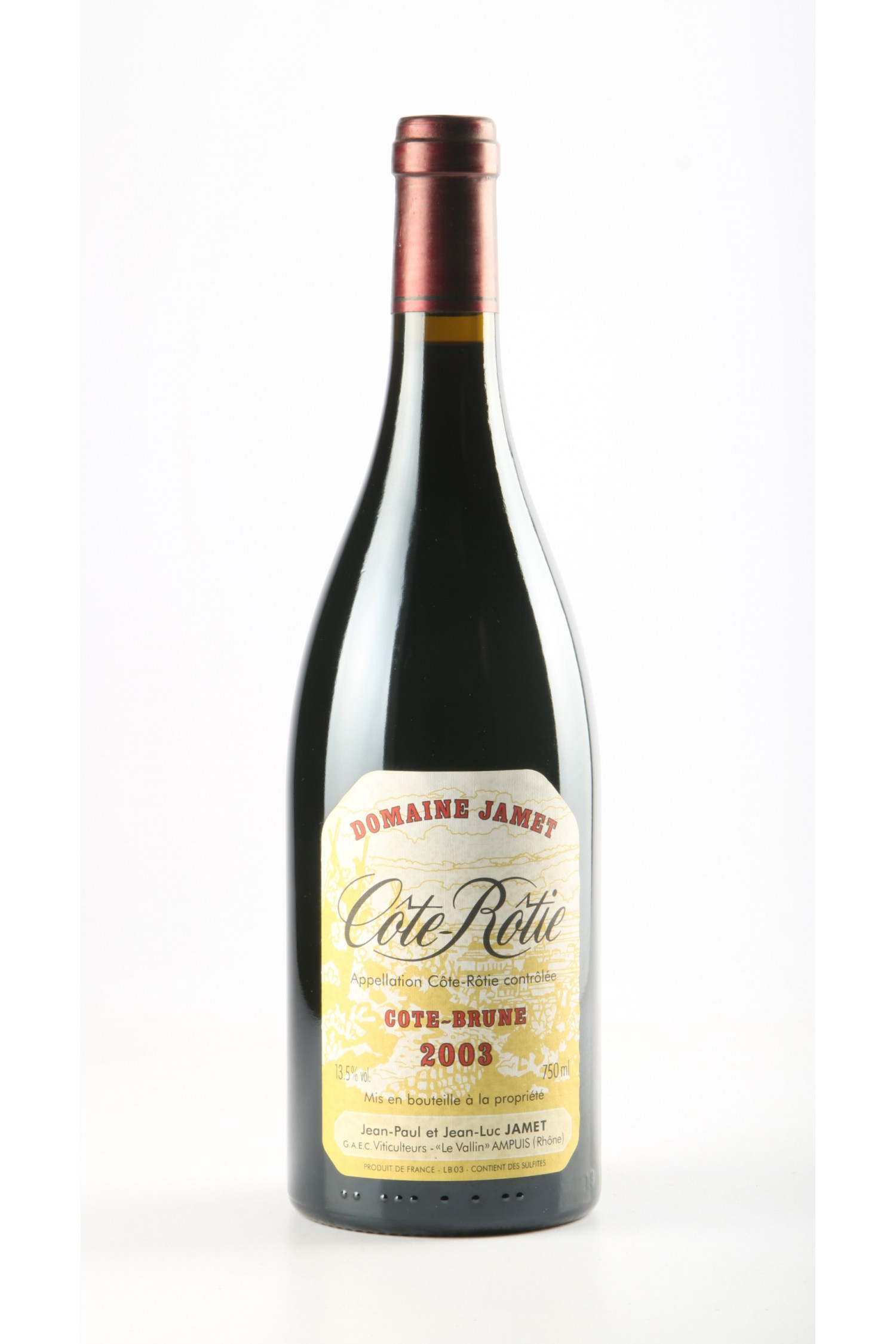 Vin 2003 DOMAINE JAMET Côte Brune 2003, Côte Rotie. Vin ancien - SoDivin