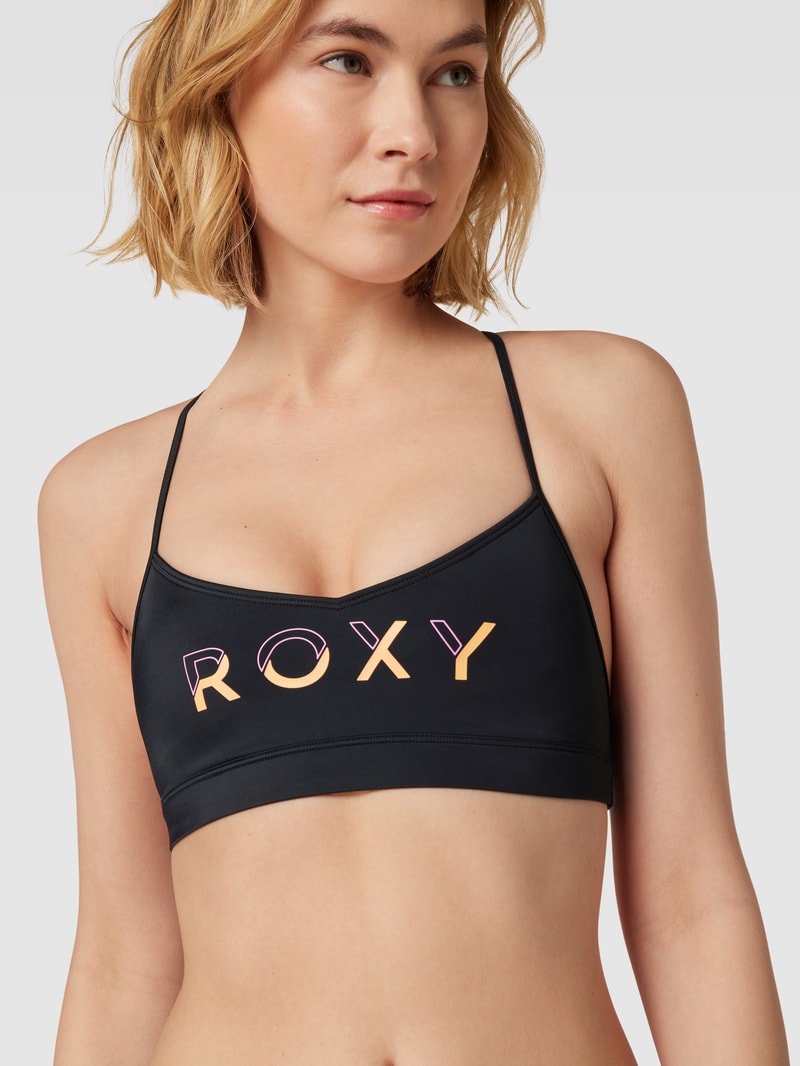 Bralette mit Label-Print Modell 'ACTIVE' in schwarz