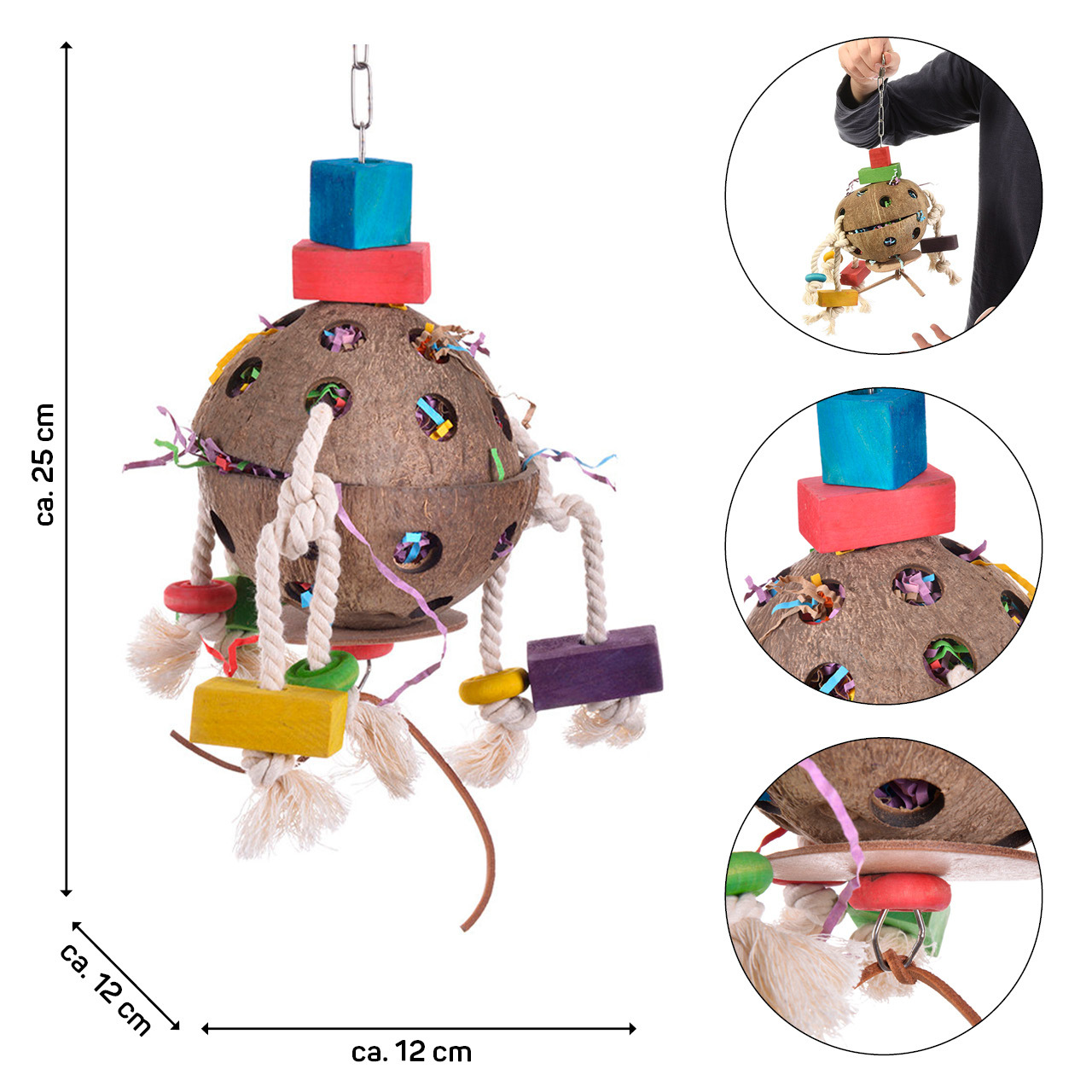 HappyBird Spielzeug HappyBird Papageienspielzeug Coconut-Fun