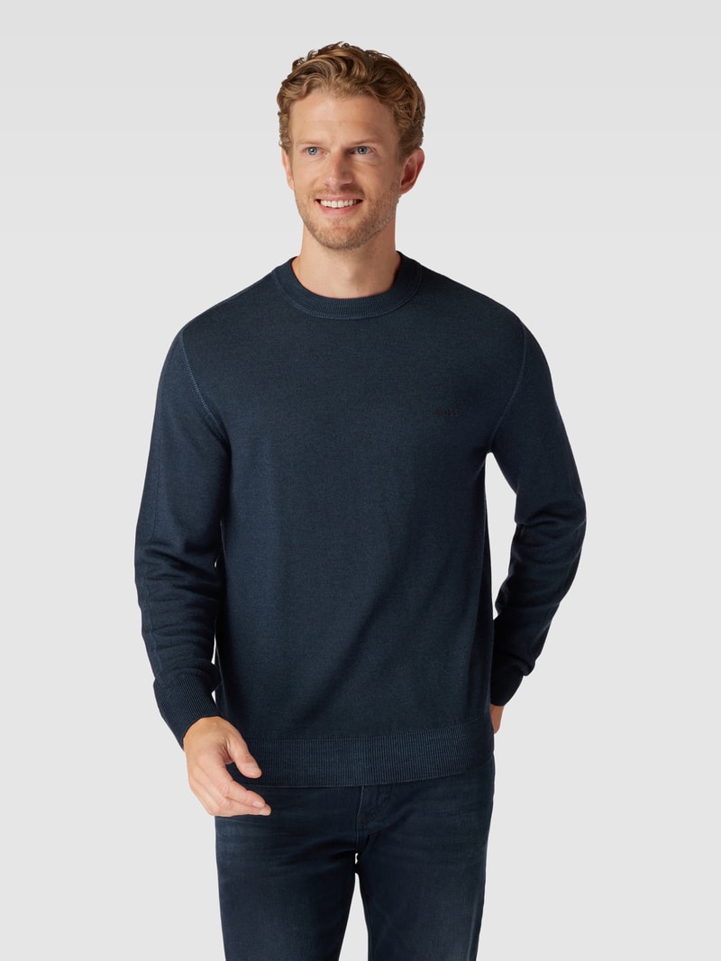 Strickpullover mit Label-Detail Modell 'Astefe' in blau