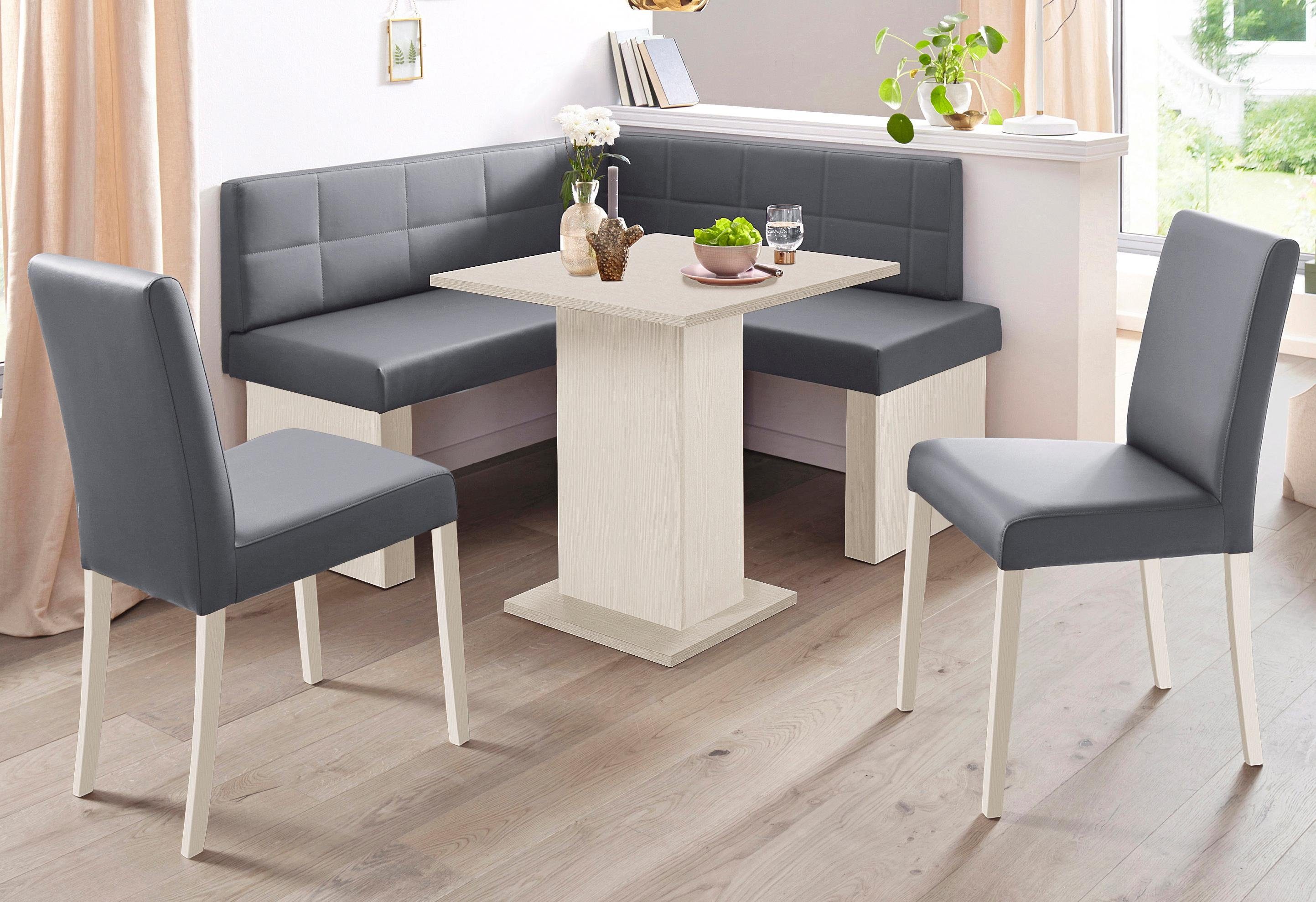 SCHÖSSWENDER Eckbankgruppe Anna 2, (Set, 4-tlg), mit 2 Stühlen mit massiven Gestell