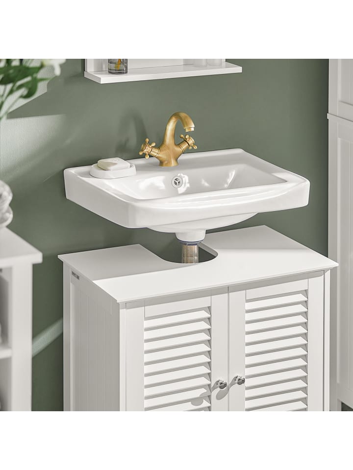 SoBuy Waschbeckenunterschrank in Weiß - (B)60 x (H)58 x (T)34cm günstig kaufen onesize