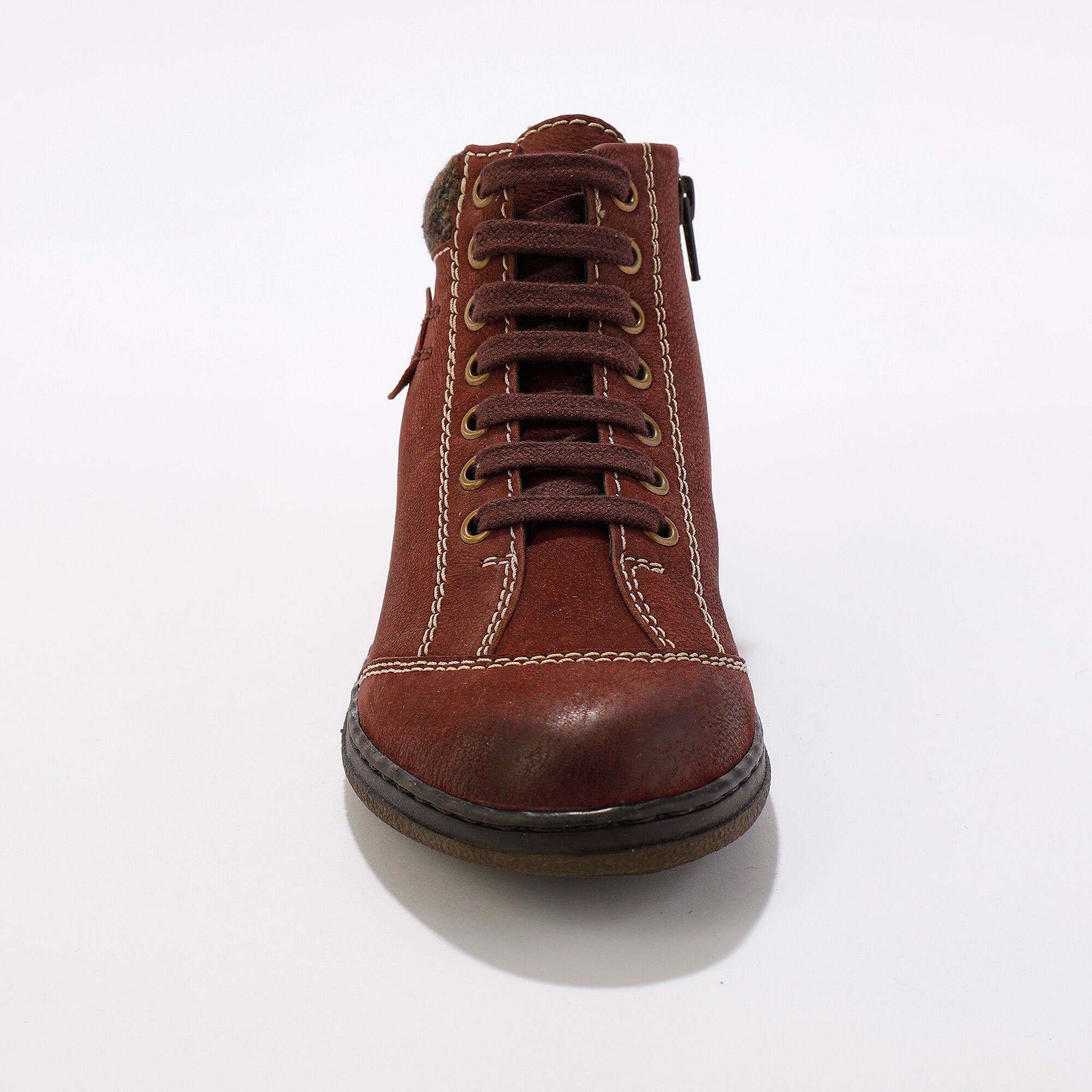 Boots détente lacées et zippées en cuir