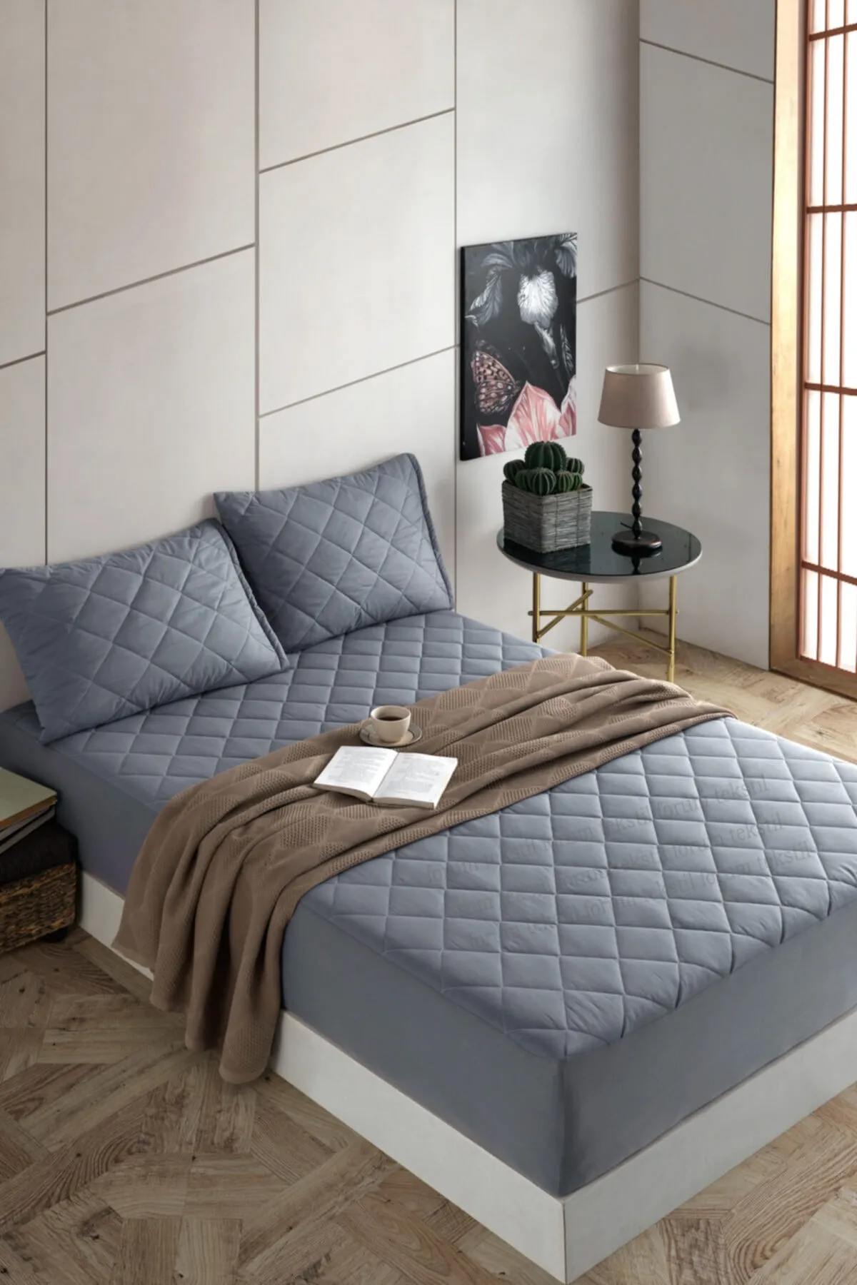 Bella Benita  Bettlaken-Set Doppelbett - Grau - Spannbetttuch